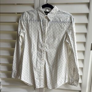 NWT Banana Republic White Polka Dot Women's Shirt
